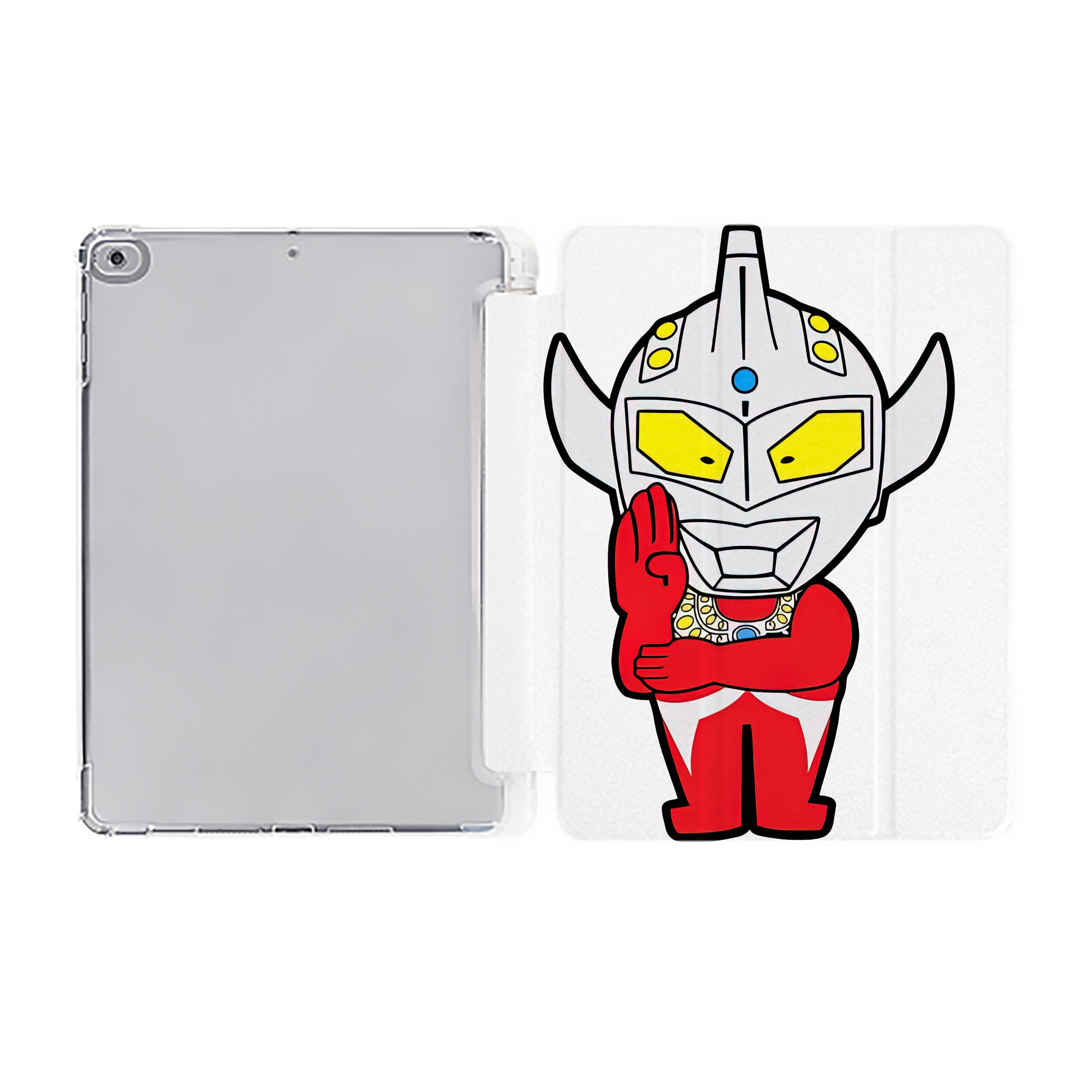 （画像用） ウルトラマン Ultraman IPad ケース ペン収納付き 三つ折りスタンド PUレザー×シリコン 対応機種9.5/10.5/10.9インチ